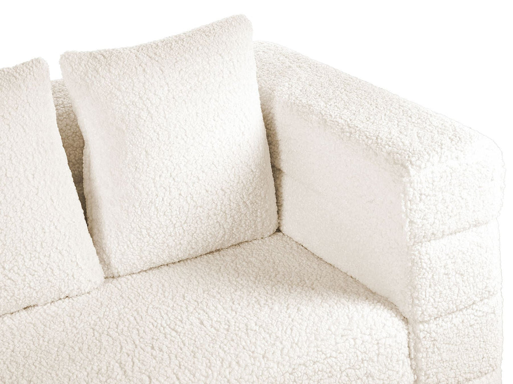 3 Seater Boucle Sofa White GRANNA