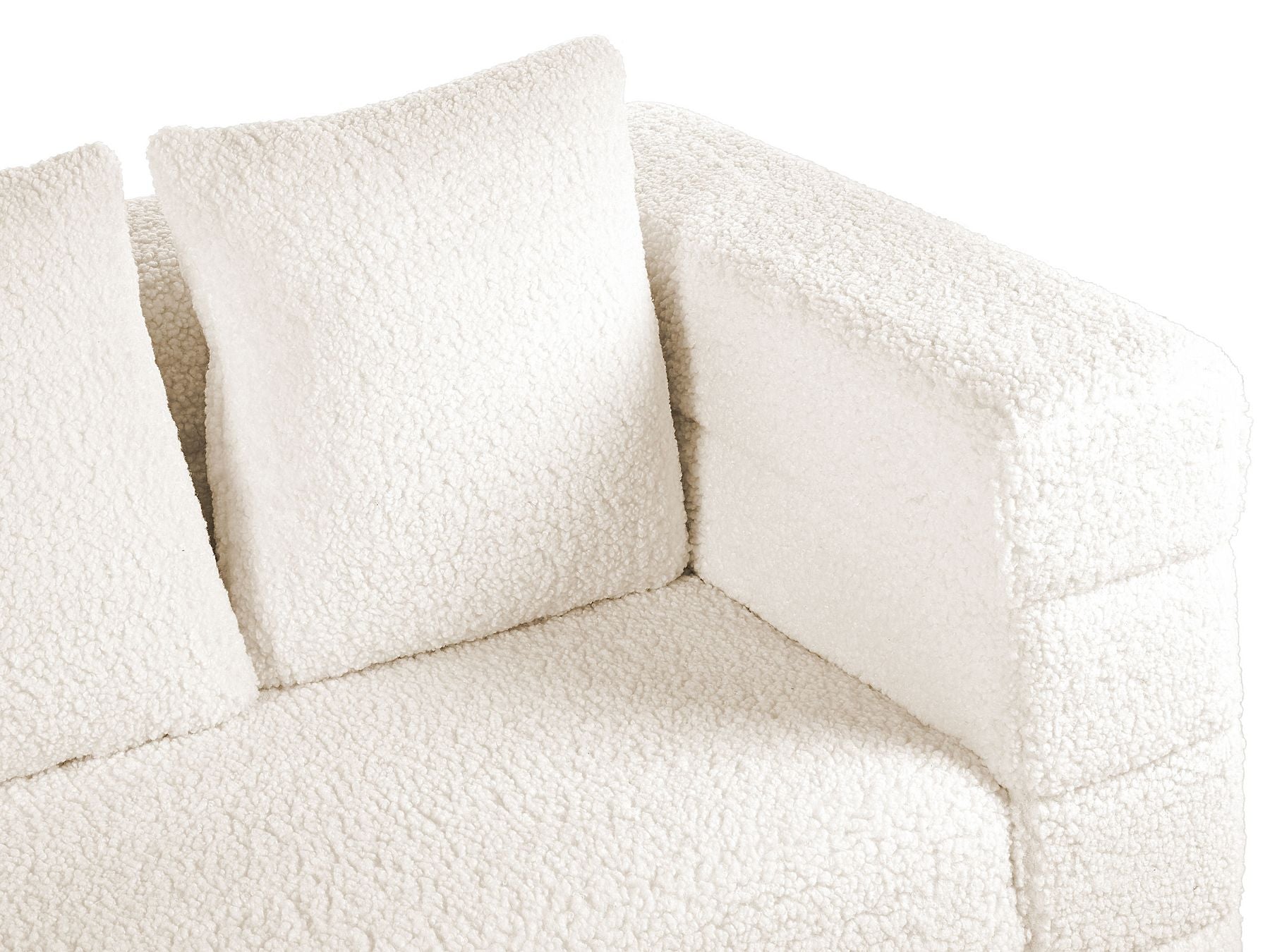 3 Seater Boucle Sofa White GRANNA