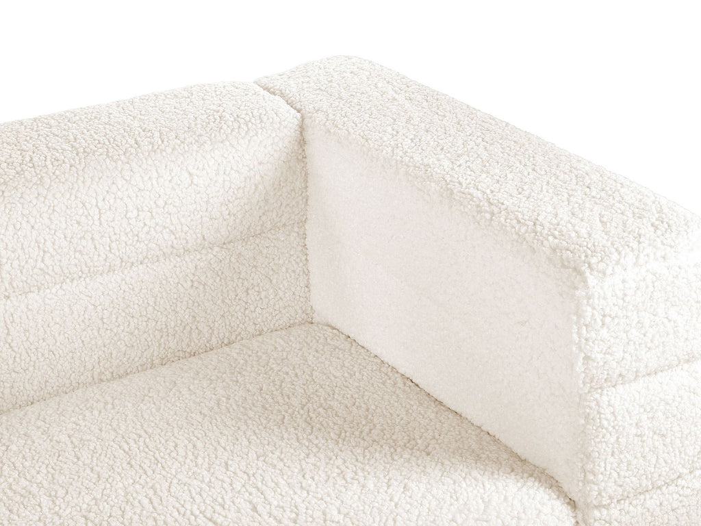 3 Seater Boucle Sofa White GRANNA