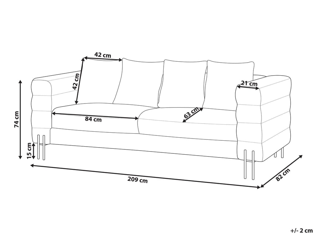 3 Seater Boucle Sofa White GRANNA