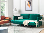 Sofa Bed EKSJO Velvet Emerald Green with Storage 3 Seater
