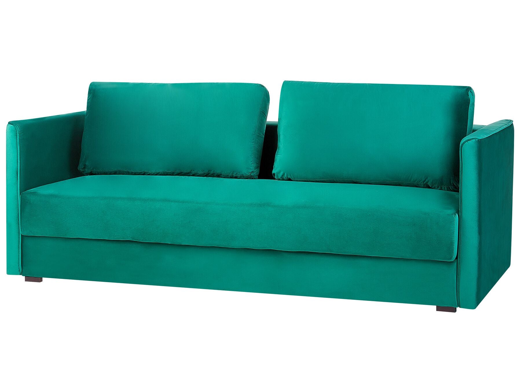 Sofa Bed EKSJO Velvet Emerald Green with Storage 3 Seater