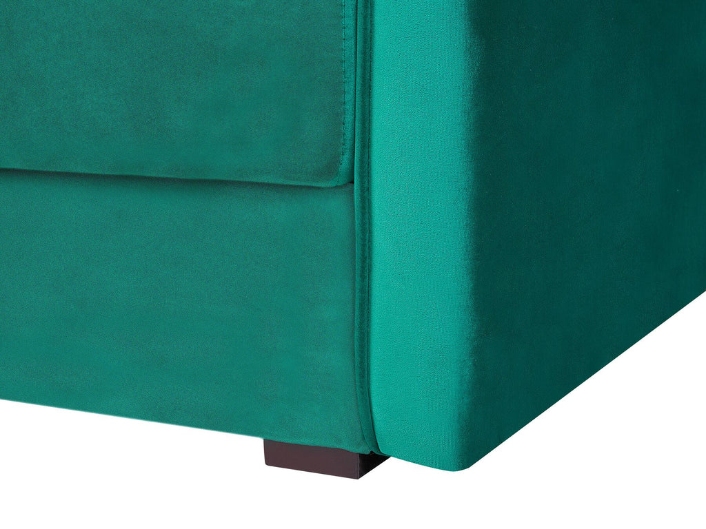 Sofa Bed EKSJO Velvet Emerald Green with Storage 3 Seater