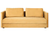Sofa Bed Velvet Mustard with Storage 3 Seater