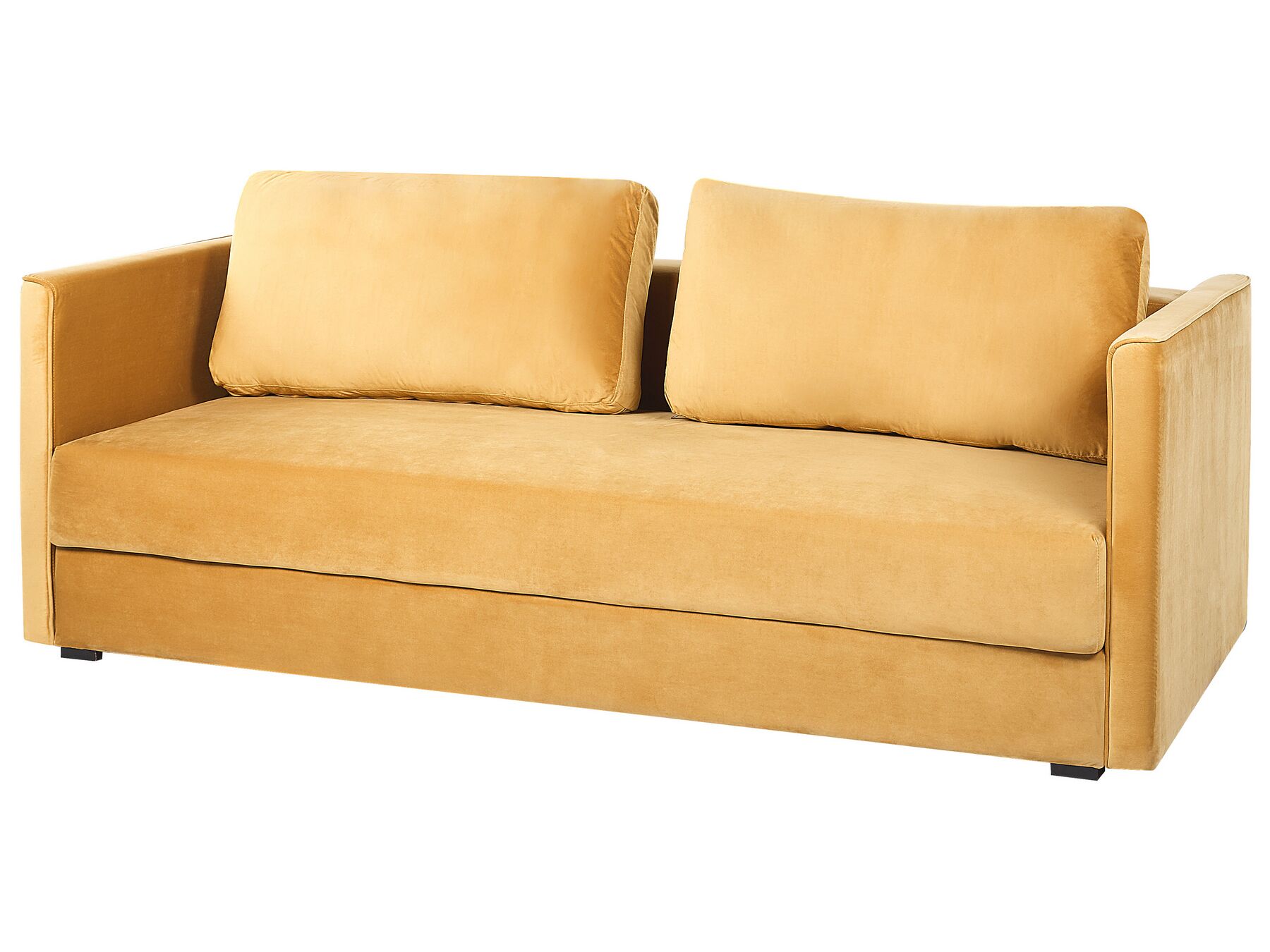 Sofa Bed EKSJO Velvet Mustard with Storage 3 Seater