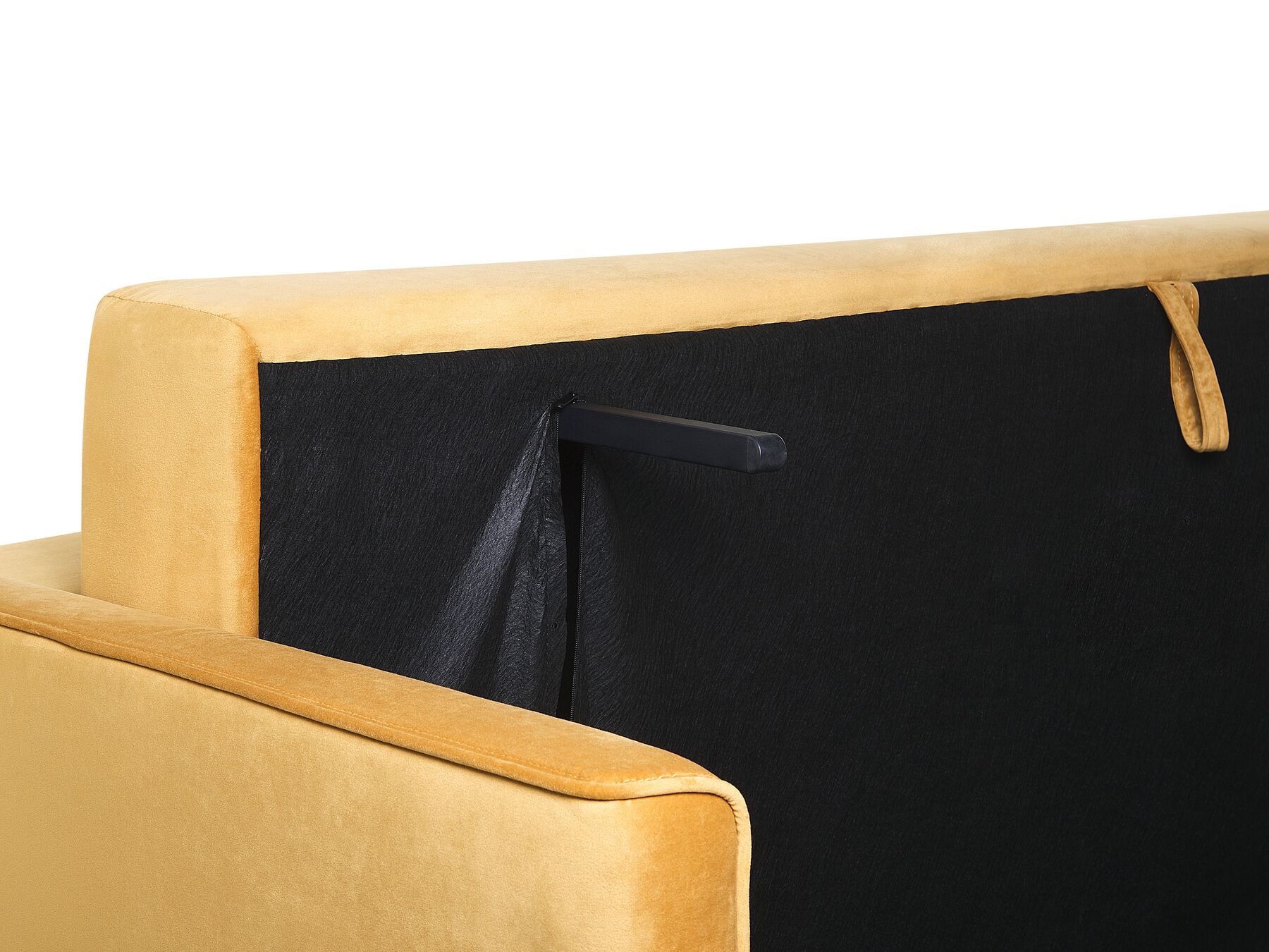 Sofa Bed EKSJO Velvet Mustard with Storage 3 Seater