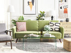 Sofa Bed SENJA Velvet Olive Green 3 Seater