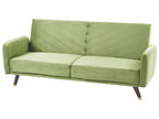 Sofa Bed SENJA Velvet Olive Green 3 Seater