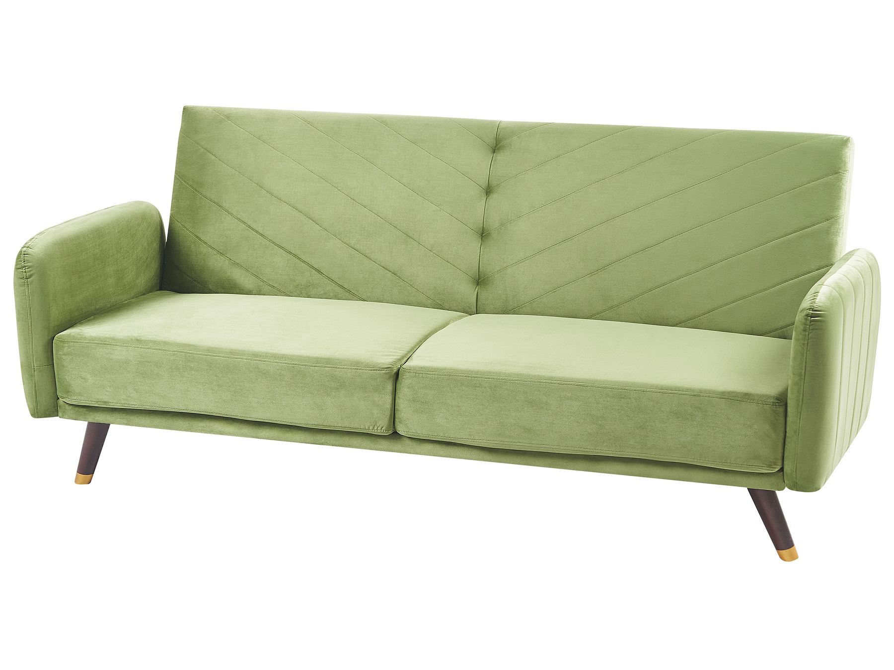 Sofa Bed SENJA Velvet Olive Green 3 Seater