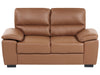 2 Seater Faux Leather Sofa Golden Brown