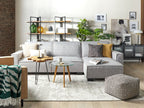 Corner Sofa Bed ROMEDAL Fabric Light Grey 3 Seater Left Hand