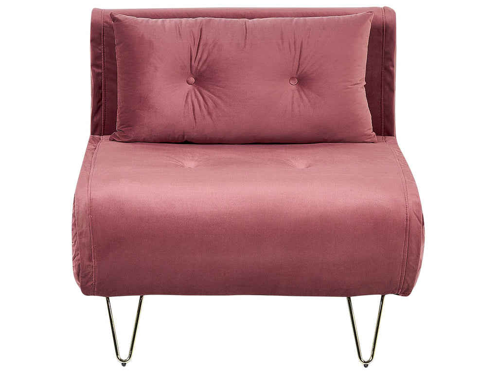 Single Sofa Bed VESTFOLD Velvet Pink