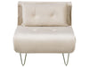 Single Sofa Bed Velvet Beige