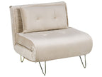 Single Sofa Bed VESTFOLD Velvet Beige