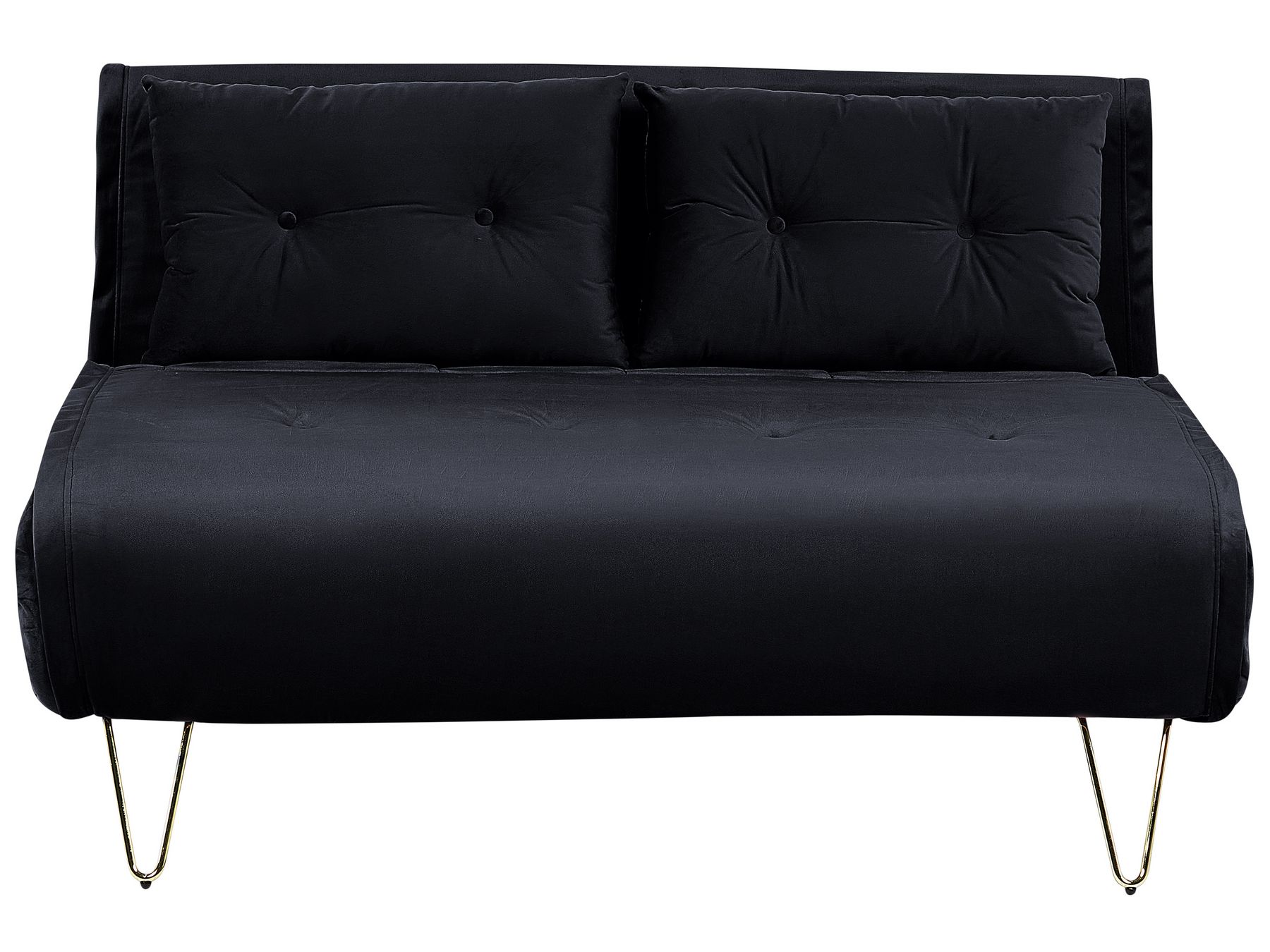 2 Seater Velvet Sofa Bed Black VESTFOLD