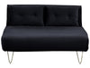 2 Seater Velvet Sofa Bed Black
