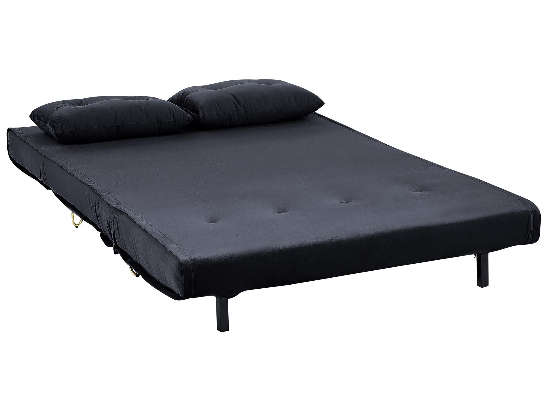 2 Seater Velvet Sofa Bed Black VESTFOLD