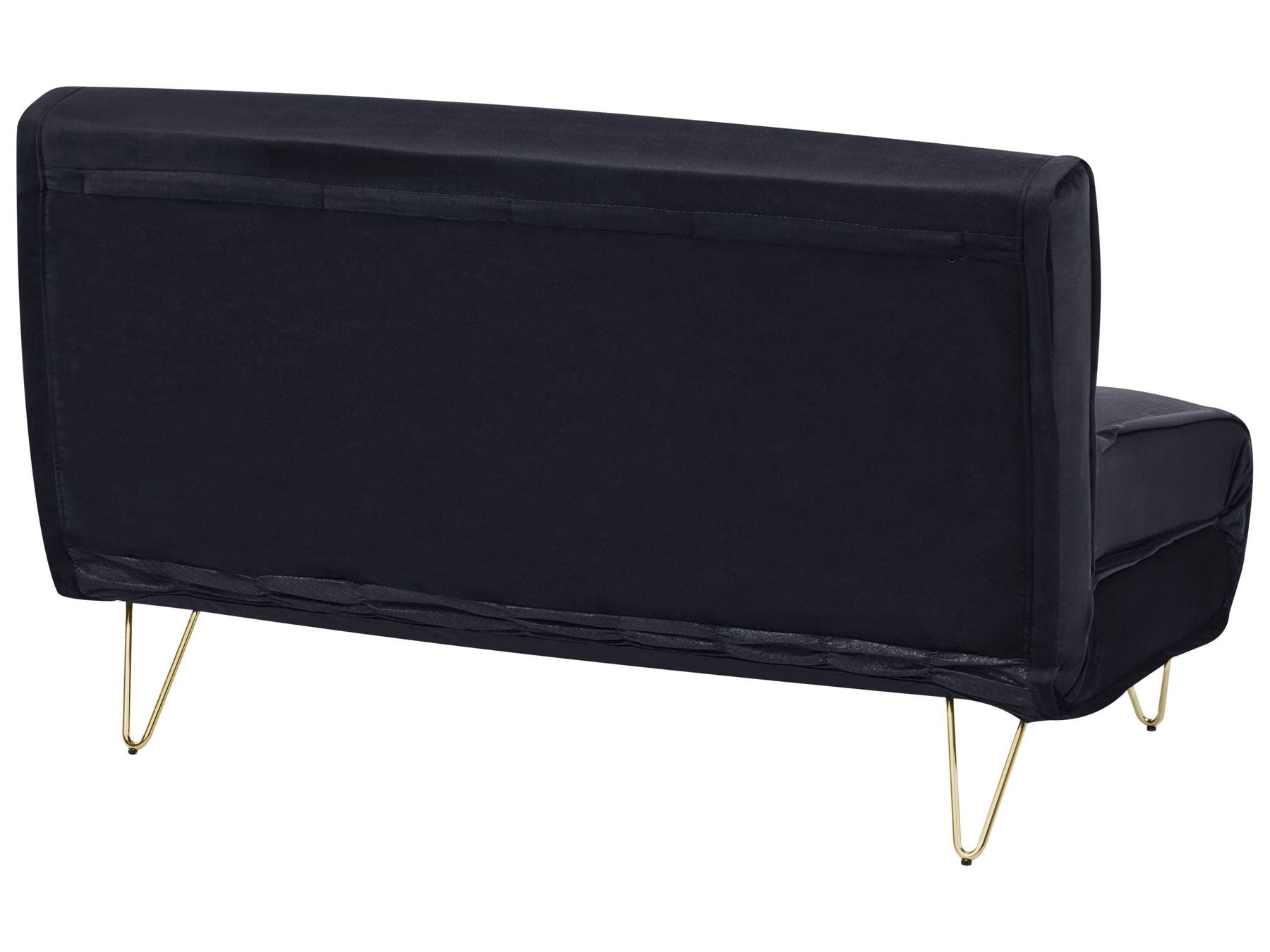 2 Seater Velvet Sofa Bed Black VESTFOLD