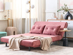 2 Seater Velvet Sofa Bed Pink VESTFOLD