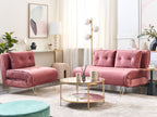 2 Seater Velvet Sofa Bed Pink VESTFOLD