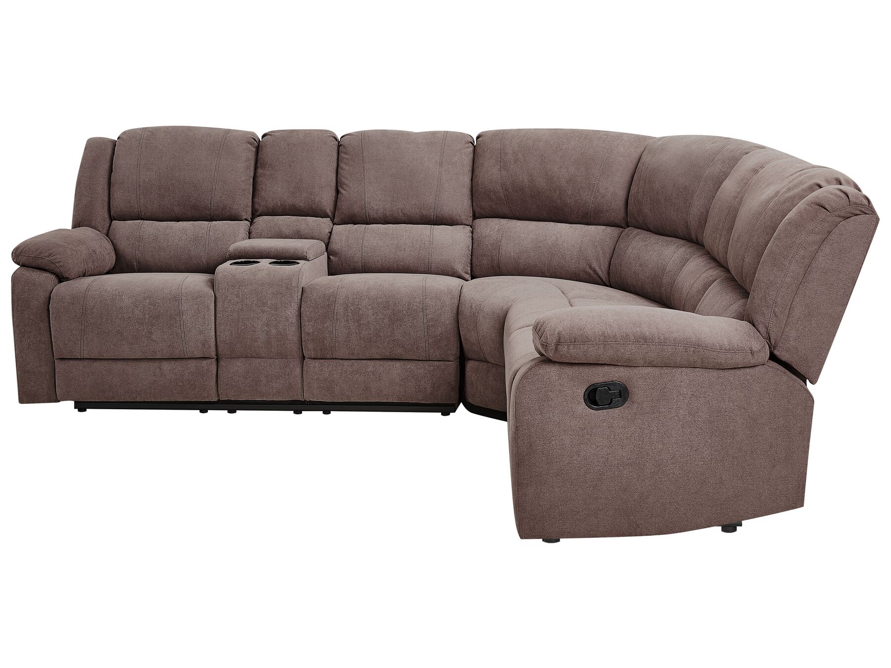 Manual Recliner Corner Sofa ROKKE Fabric Taupe 5 Seater Left Hand