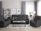 3 Seater Fabric Manual Recliner Sofa Grey BERGEN