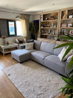 Corner Sofa Bed ROMEDAL Fabric Light Grey 3 Seater Right Hand