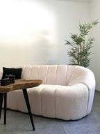 3 Seater Boucle Fabric Sofa White LOMMA