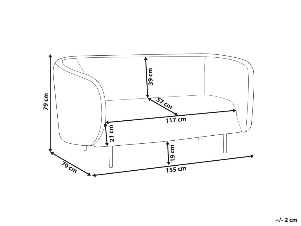 2 Seater Fabric Sofa Beige LOEN
