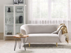 2 Seater Fabric Sofa Beige and Gold LOEN