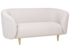 2 Seater Fabric Sofa Beige and Gold LOEN