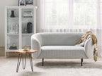 2 Seater Fabric Sofa Black and White LOEN
