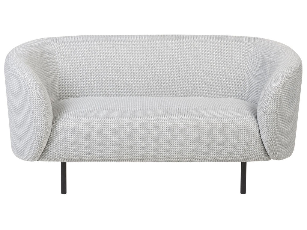 2 Seater Fabric Sofa Black and White LOEN