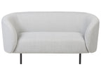 2 Seater Fabric Sofa Black and White LOEN