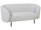 2 Seater Fabric Sofa Black and White LOEN
