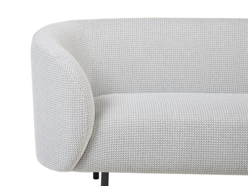 2 Seater Fabric Sofa Black and White LOEN