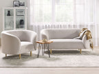 2 Seater Fabric Sofa Beige and Gold LOEN