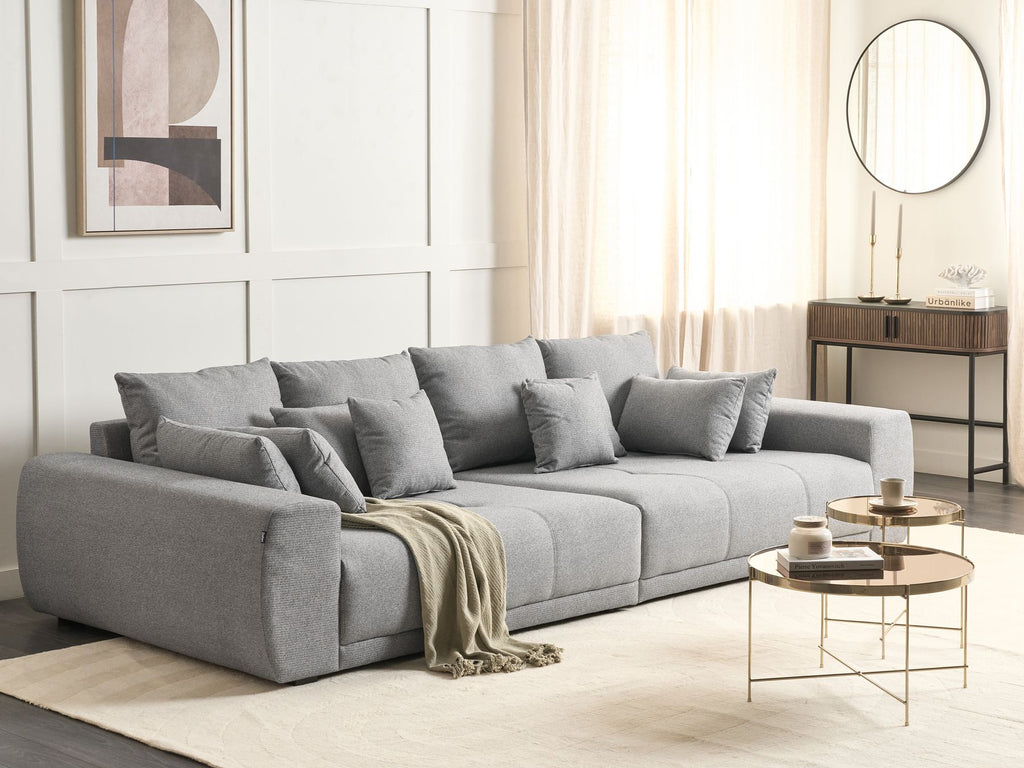 4 Seater Fabric Sofa Grey TORPO