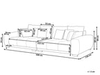 4 Seater Fabric Sofa Grey TORPO
