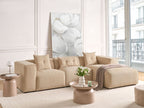 Corner Sofa DOLVA Corduroy Beige 3 Seater Left Hand