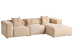 Corner Sofa DOLVA Corduroy Beige 3 Seater Left Hand
