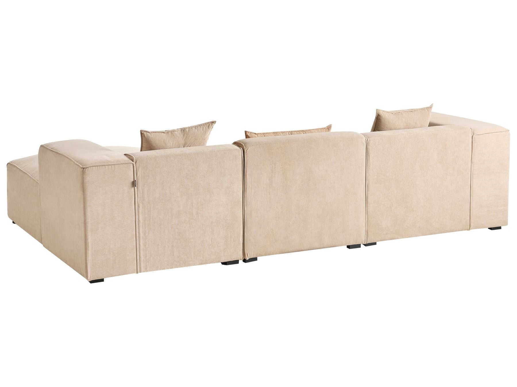 Corner Sofa DOLVA Corduroy Beige 3 Seater Left Hand