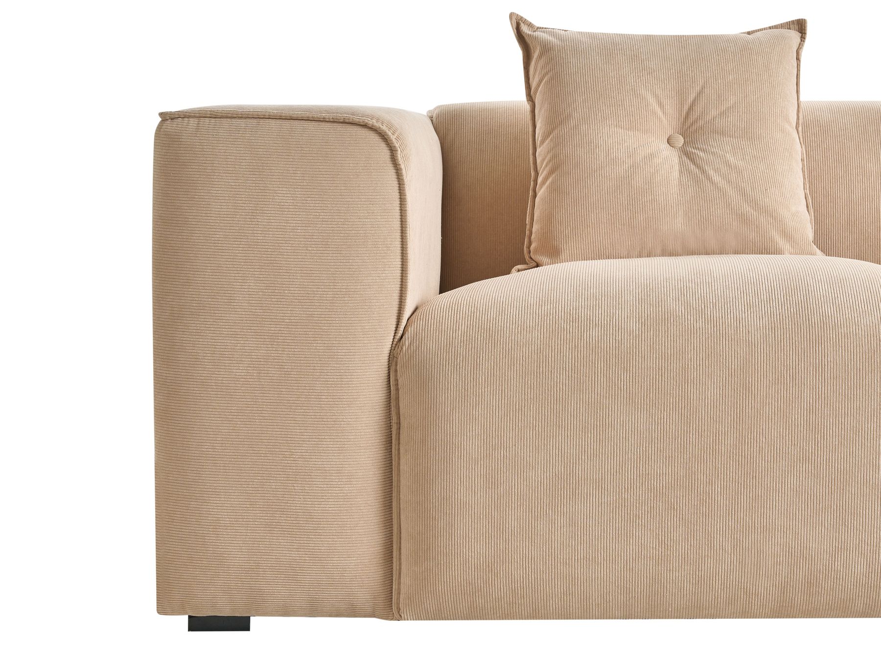 Corner Sofa DOLVA Corduroy Beige 3 Seater Left Hand
