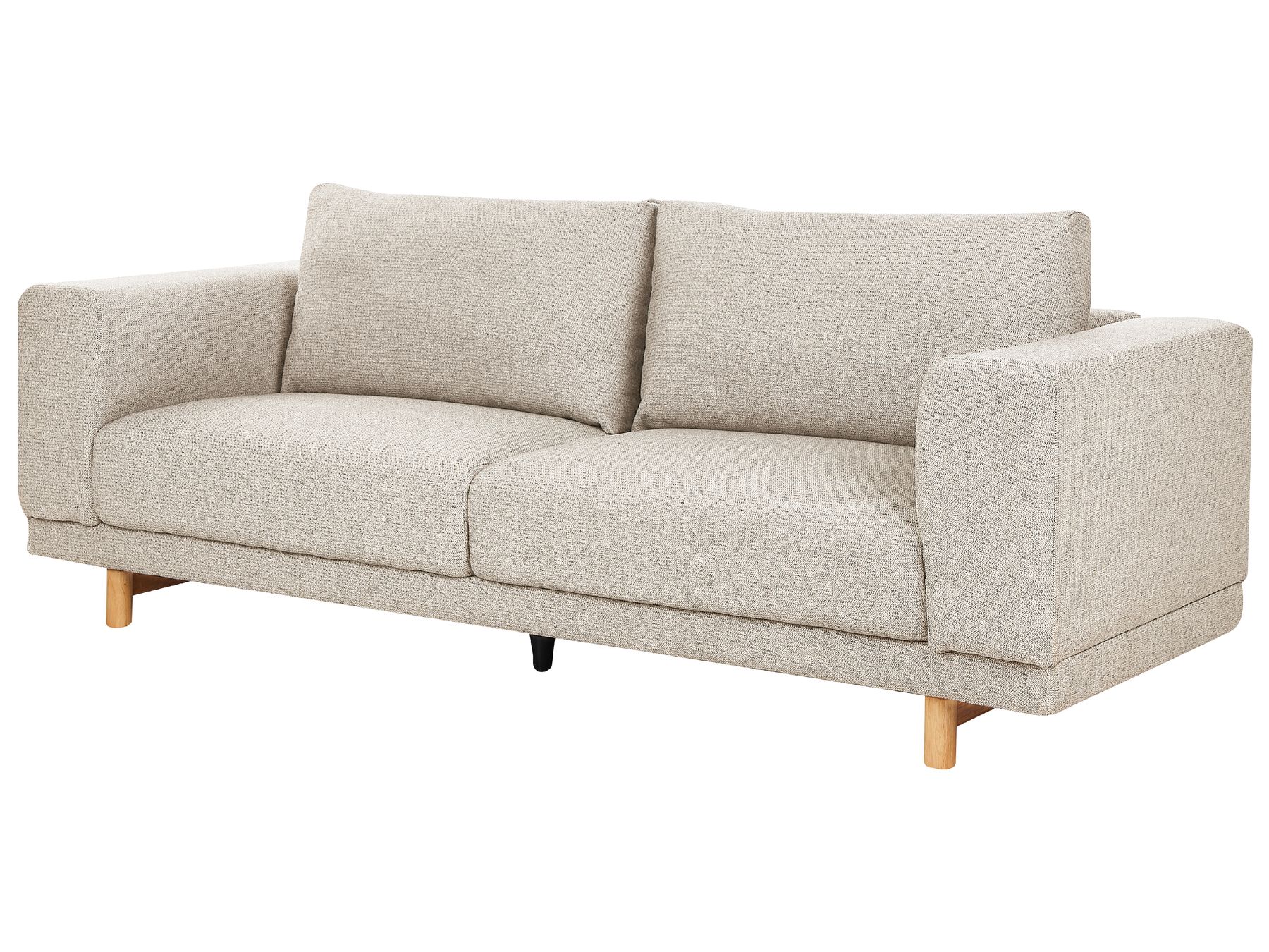 3 Seater Fabric Sofa Light Beige NIVALA