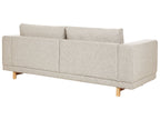 3 Seater Fabric Sofa Light Beige NIVALA