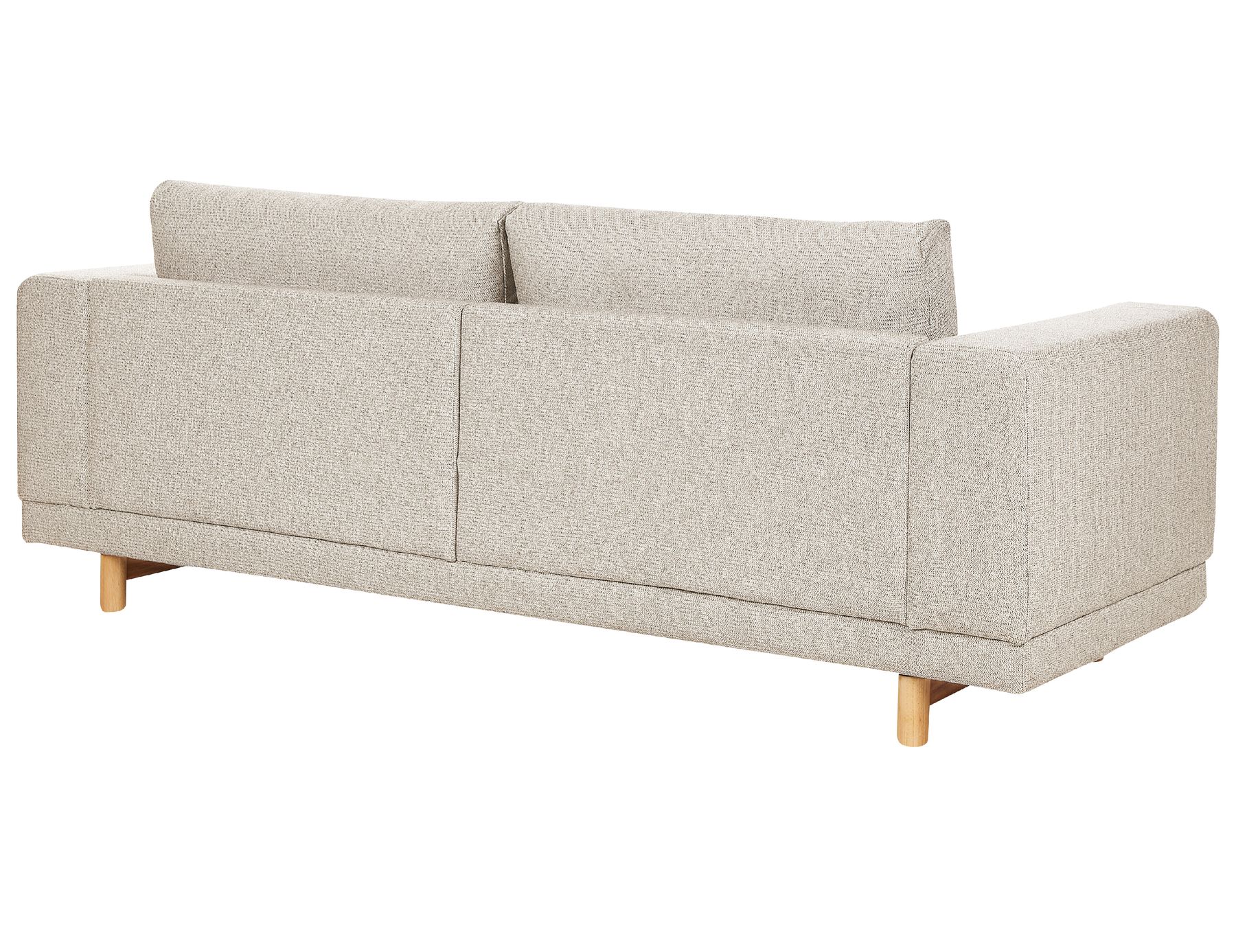3 Seater Fabric Sofa Light Beige NIVALA