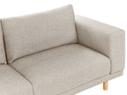 3 Seater Fabric Sofa Light Beige NIVALA