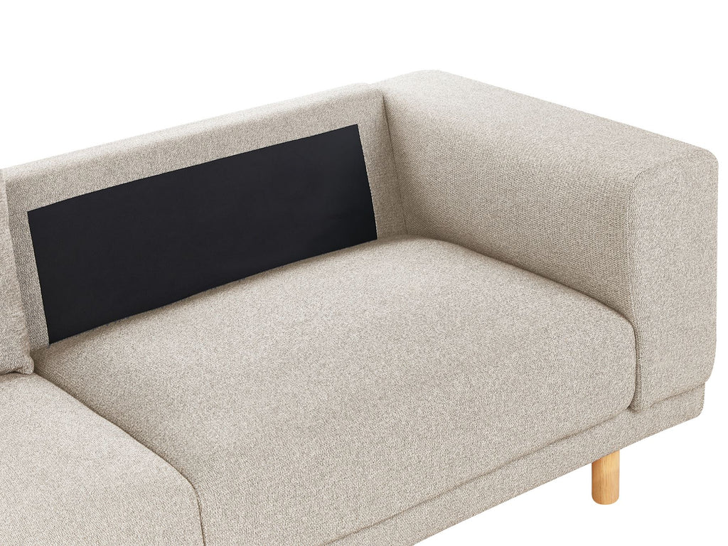 3 Seater Fabric Sofa Light Beige NIVALA