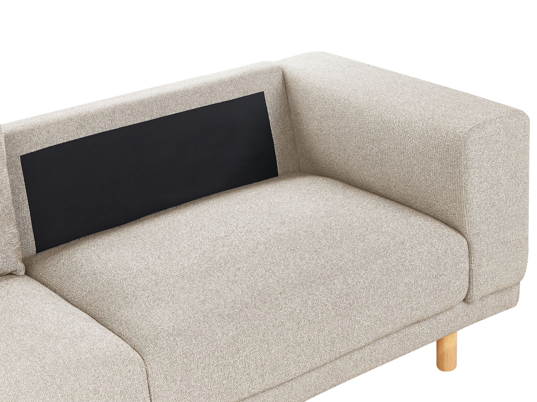3 Seater Fabric Sofa Light Beige NIVALA