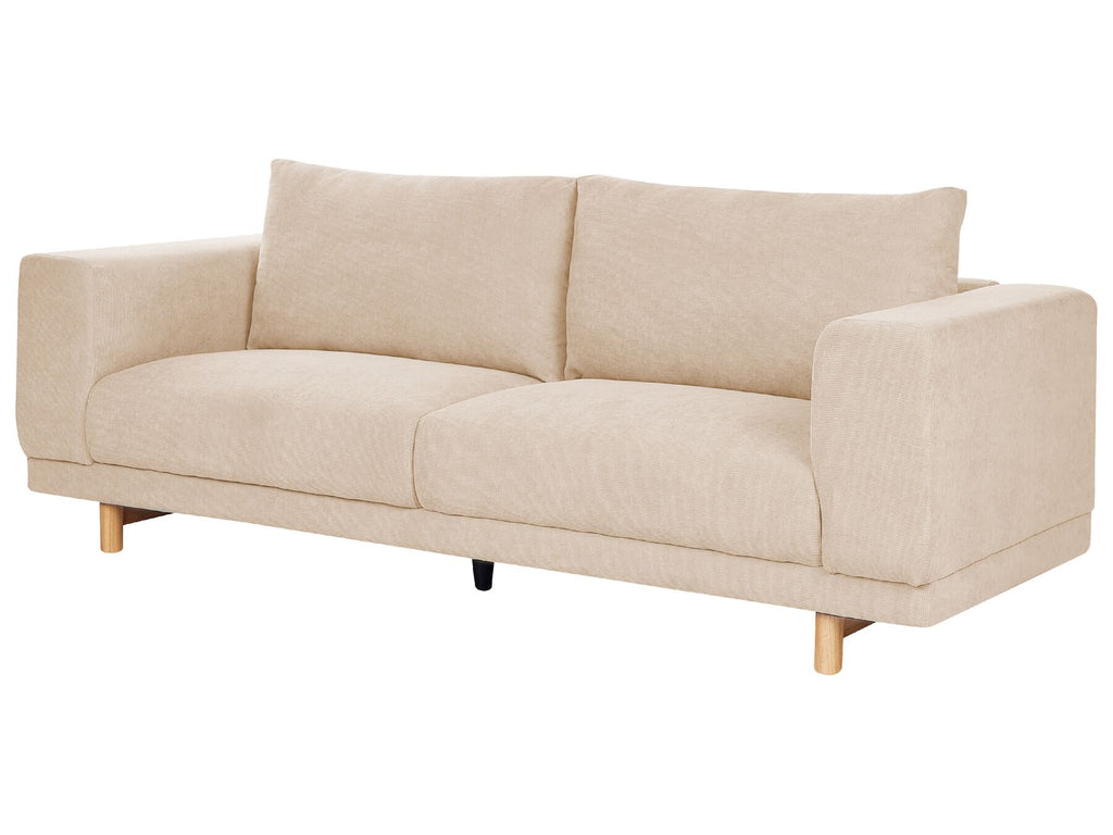 3 Seater Jumbo Cord Sofa Beige NIVALA